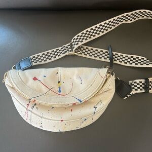 Threshold Cream Crossbody Bag hand painted